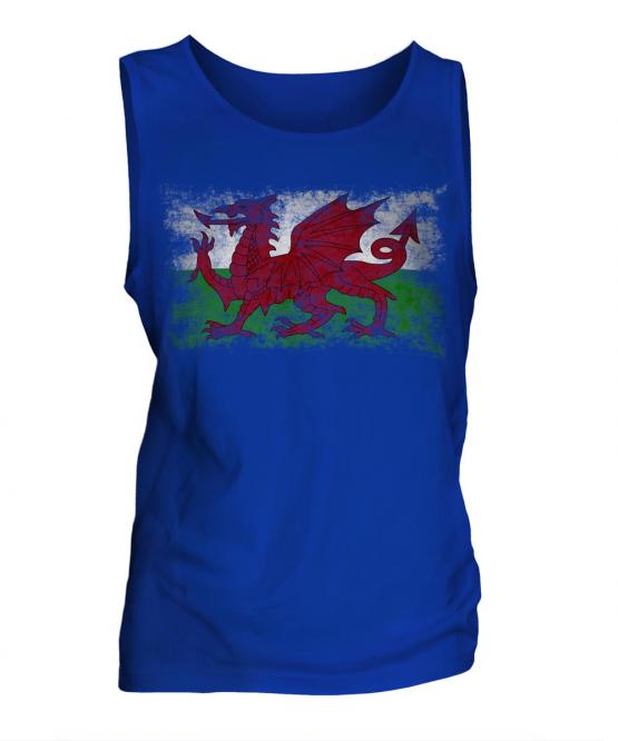 Wales Distressed Flag Mens Vest