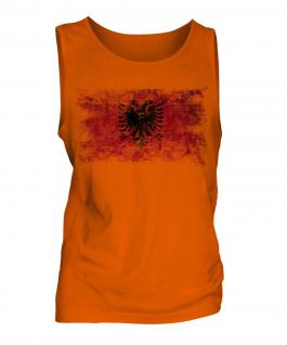 Albania Distressed Flag Mens Vest