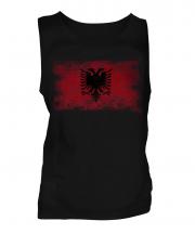 Albania Distressed Flag Mens Vest