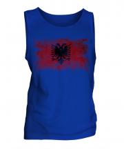 Albania Distressed Flag Mens Vest