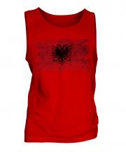 Albania Distressed Flag Mens Vest