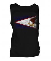 American Samoa Distressed Flag Mens Vest