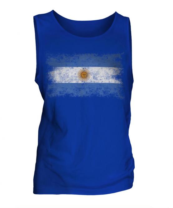 Argentina Distressed Flag Mens Vest