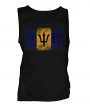 Barbados Distressed Flag Mens Vest