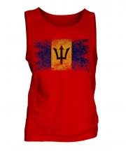 Barbados Distressed Flag Mens Vest