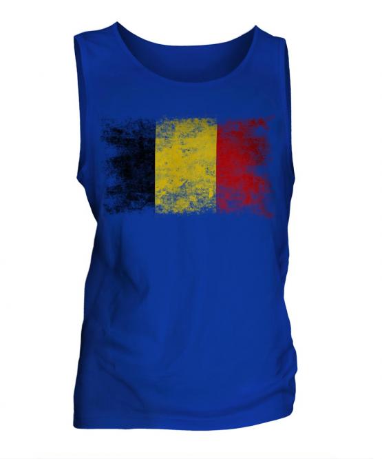 Belgium Distressed Flag Mens Vest