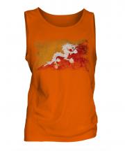 Bhutan Distressed Flag Mens Vest