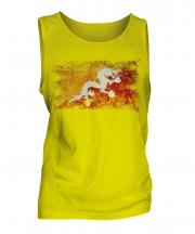 Bhutan Distressed Flag Mens Vest