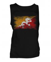 Bhutan Distressed Flag Mens Vest