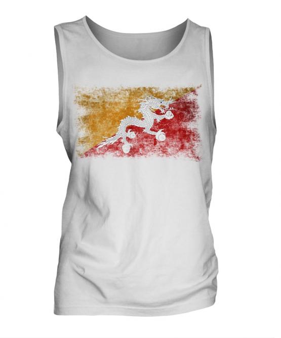 Bhutan Distressed Flag Mens Vest