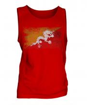 Bhutan Distressed Flag Mens Vest