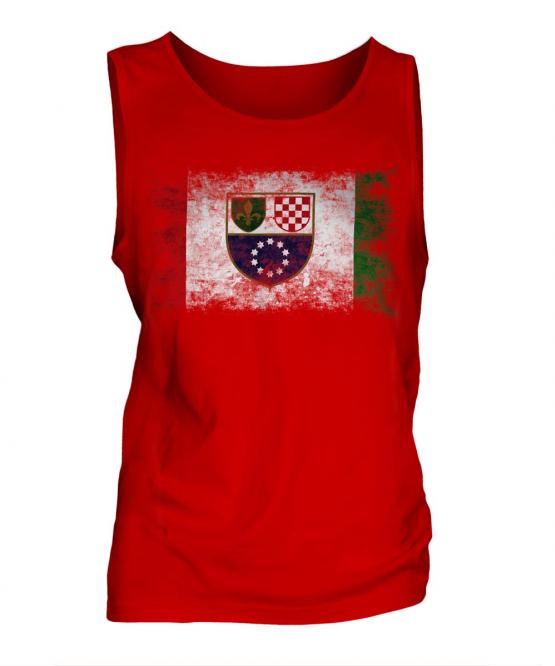 Bosnia And Herzegovina Federation Distressed Flag Mens Vest
