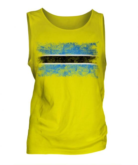 Botswana Distressed Flag Mens Vest