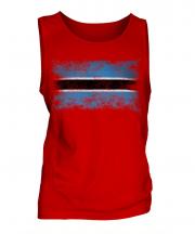 Botswana Distressed Flag Mens Vest