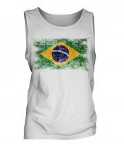 Brazil Distressed Flag Mens Vest