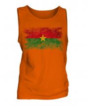 Burkina Faso Distressed Flag Mens Vest