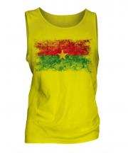 Burkina Faso Distressed Flag Mens Vest