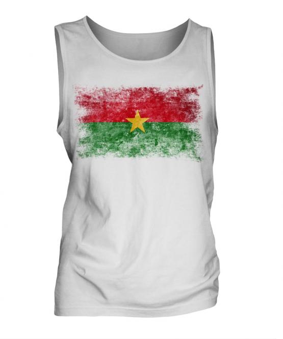 Burkina Faso Distressed Flag Mens Vest