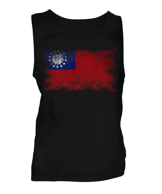Burma Distressed Flag Mens Vest