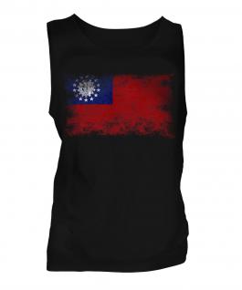Burma Distressed Flag Mens Vest