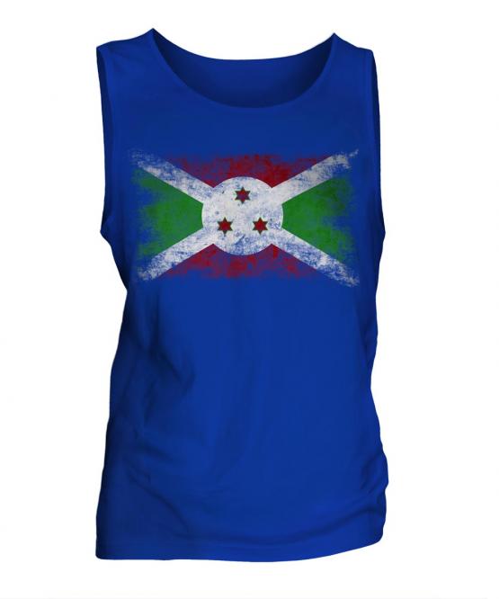 Burundi Distressed Flag Mens Vest