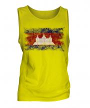 Cambodia Distressed Flag Mens Vest