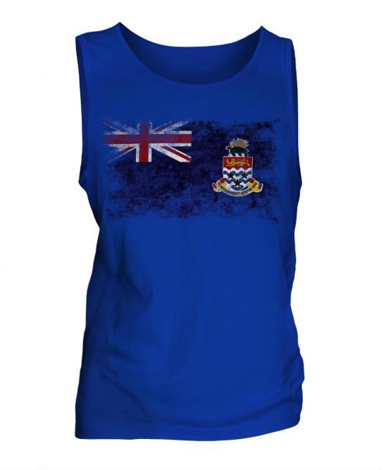 Cayman Islands Distressed Flag Mens Vest