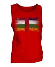 Central African Republic Distressed Flag Mens Vest