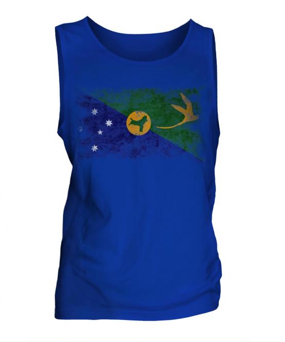 Christmas Island Distressed Flag Mens Vest