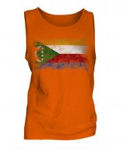 Comoros Distressed Flag Mens Vest