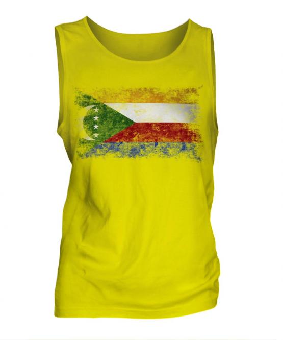Comoros Distressed Flag Mens Vest