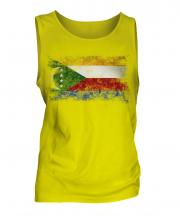 Comoros Distressed Flag Mens Vest