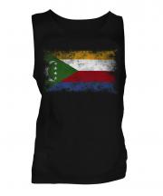 Comoros Distressed Flag Mens Vest