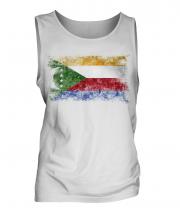 Comoros Distressed Flag Mens Vest