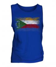 Comoros Distressed Flag Mens Vest