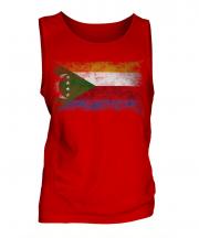 Comoros Distressed Flag Mens Vest