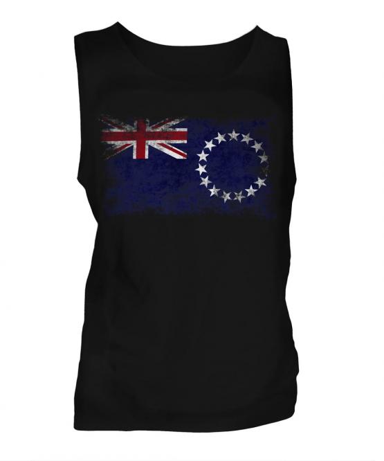 Cook Islands Distressed Flag Mens Vest