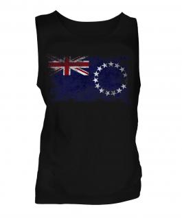 Cook Islands Distressed Flag Mens Vest