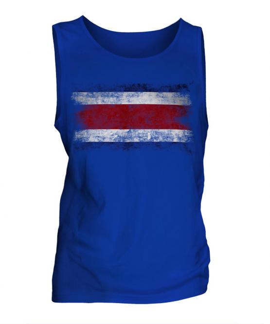 Costa Rica Distressed Flag Mens Vest