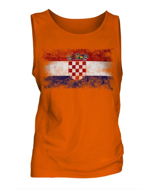 Croatia Distressed Flag Mens Vest