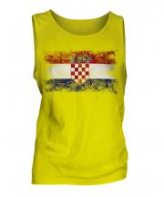 Croatia Distressed Flag Mens Vest