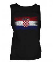 Croatia Distressed Flag Mens Vest
