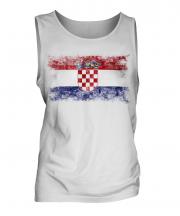Croatia Distressed Flag Mens Vest