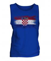 Croatia Distressed Flag Mens Vest
