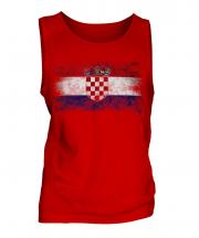 Croatia Distressed Flag Mens Vest