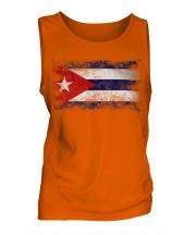 Cuba Distressed Flag Mens Vest