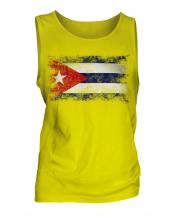 Cuba Distressed Flag Mens Vest