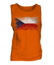 Czech Republic Distressed Flag Mens Vest