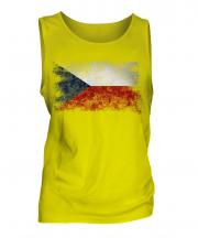 Czech Republic Distressed Flag Mens Vest