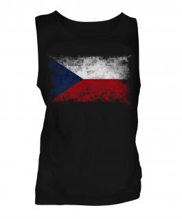 Czech Republic Distressed Flag Mens Vest